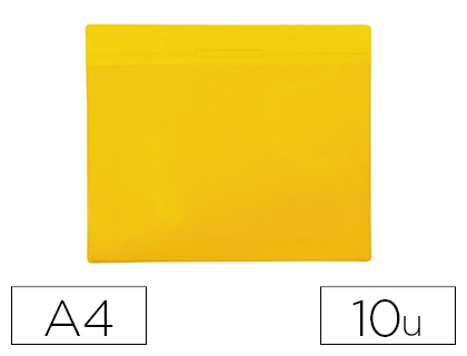 10 fundas magnéticas Tarifold A4 horizontal color amarillo